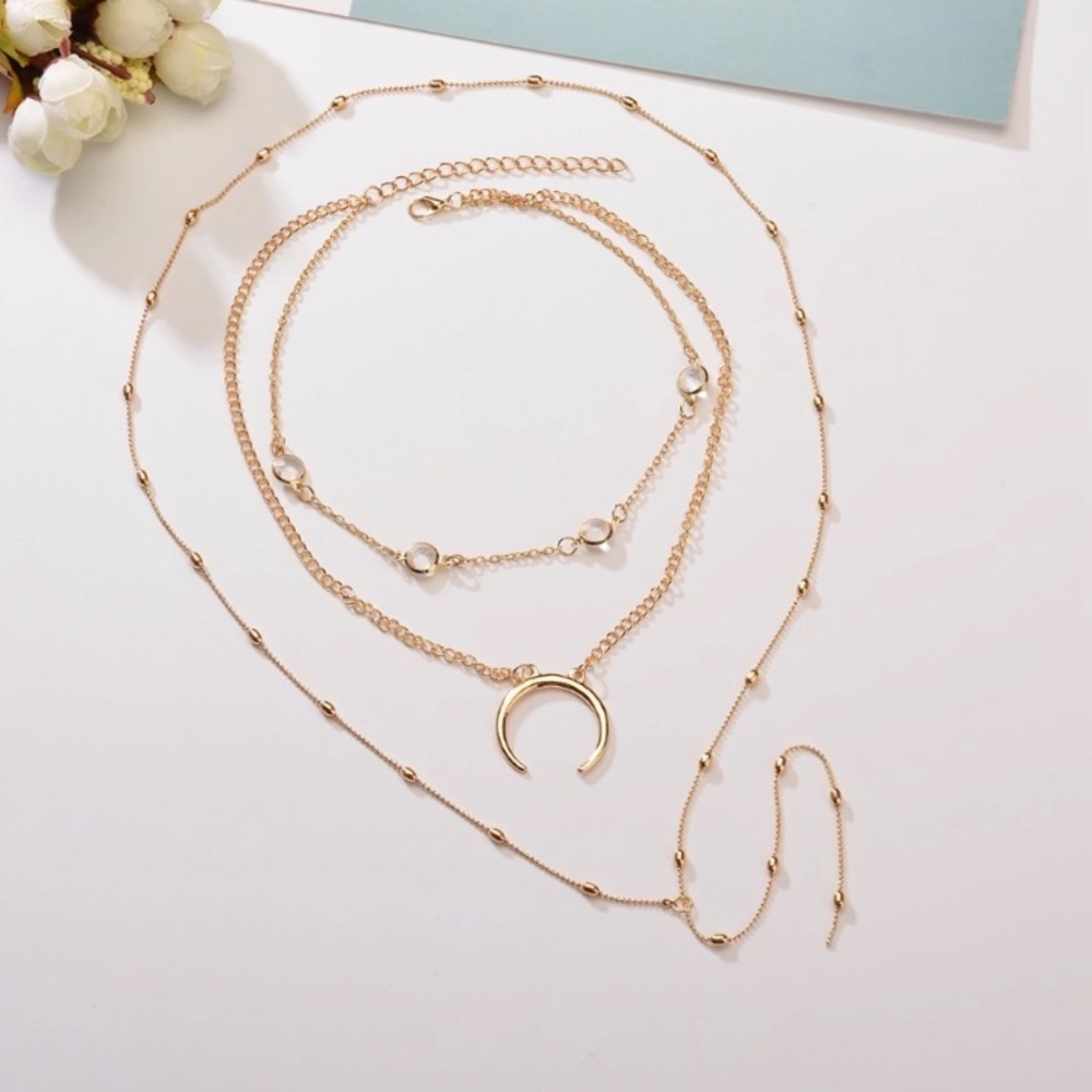 🛍 Long Drop Dainty Choker Necklace Boho Oxbow New - Picture 5 of 8